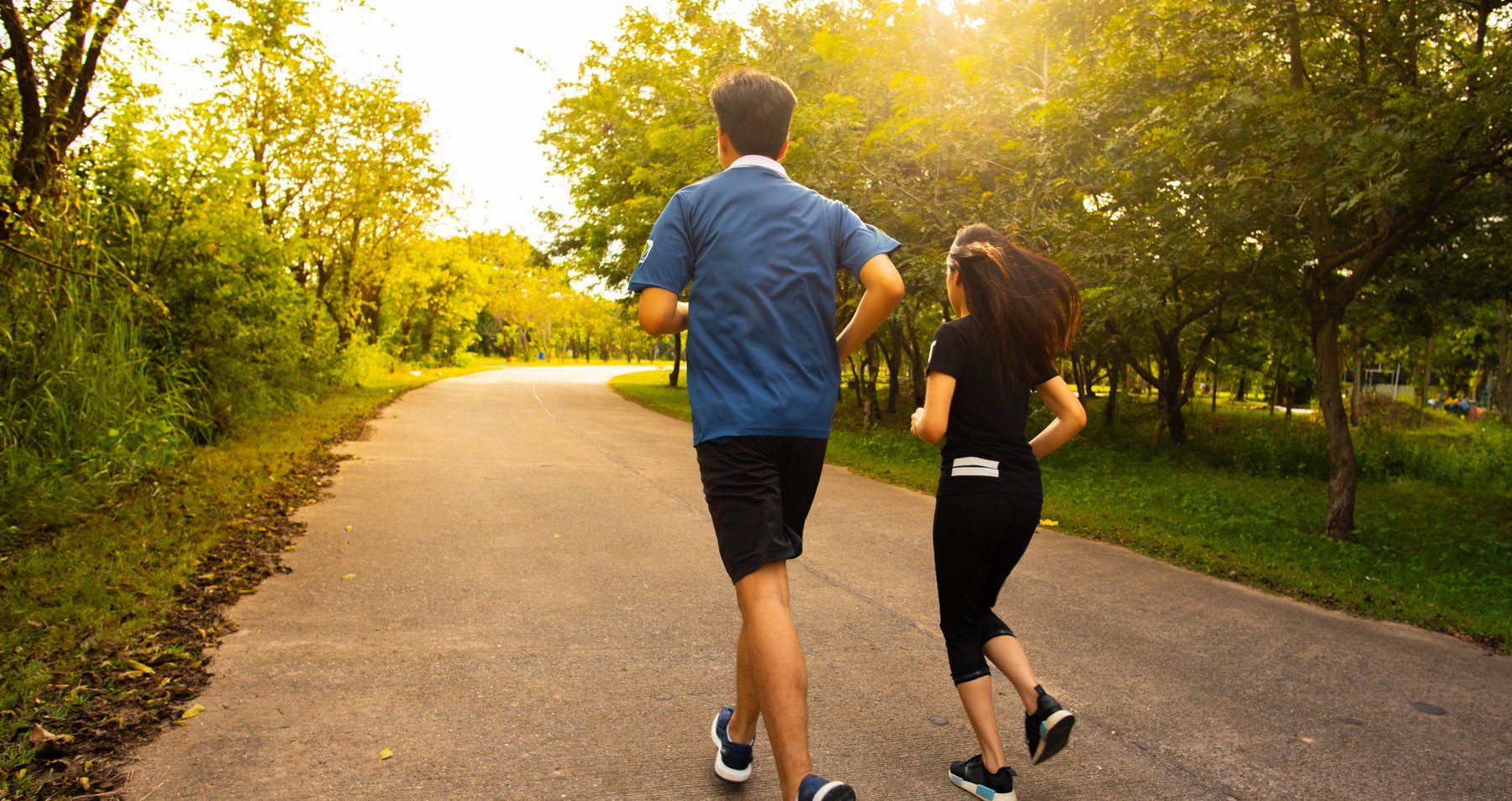 Couple Jogging in a Park